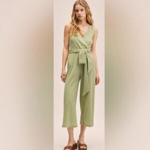 Mango Gingham check jumpsuit size XS
